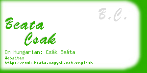 beata csak business card
